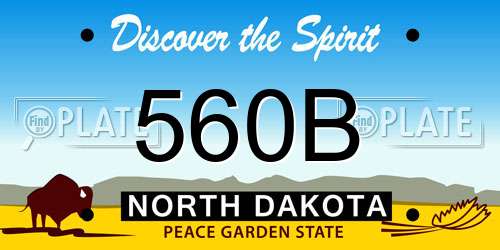 560B North Dakota License Plate