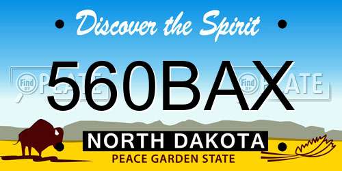 560BAX North Dakota License Plate