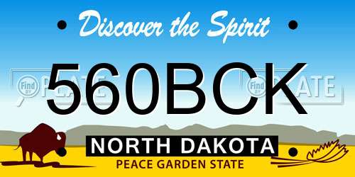 560BCK North Dakota License Plate
