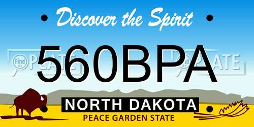 560BPA North Dakota License Plate