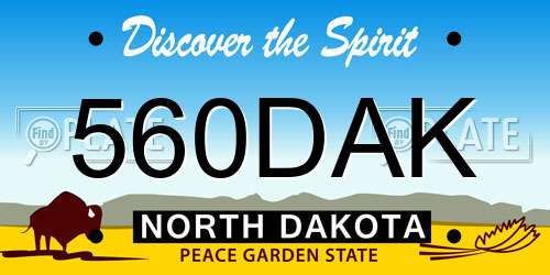 560DAK North Dakota License Plate