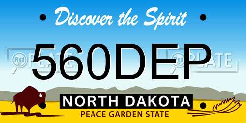 560DEP North Dakota License Plate