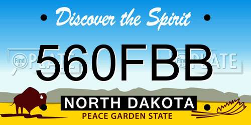 560FBB North Dakota License Plate