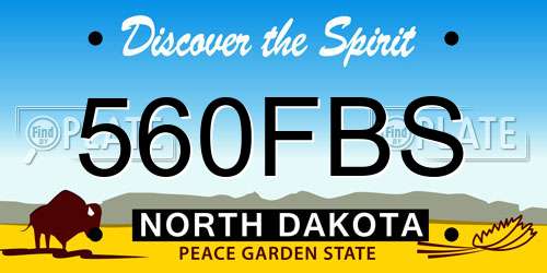 560FBS North Dakota License Plate