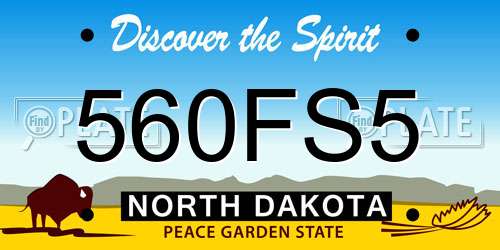 560FS5 North Dakota License Plate