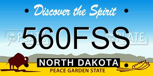 560FSS North Dakota License Plate