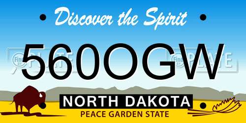 560OGW North Dakota License Plate