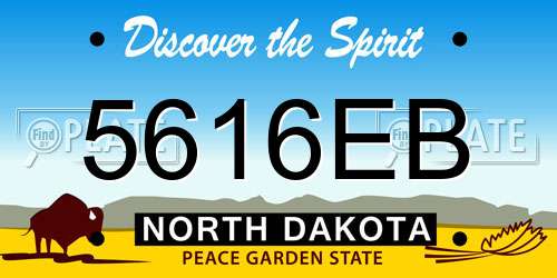 5616EB North Dakota License Plate