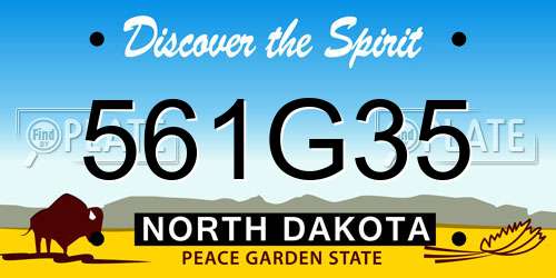 561G35 North Dakota License Plate