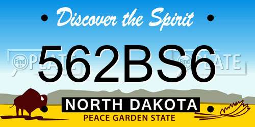562BS6 North Dakota License Plate