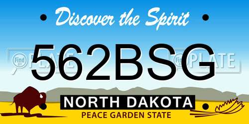 562BSG North Dakota License Plate