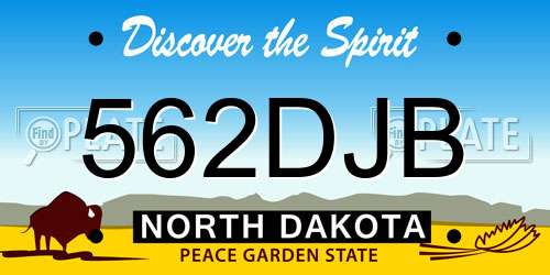 562DJB North Dakota License Plate