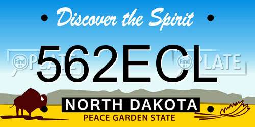 562ECL North Dakota License Plate