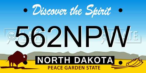 562NPW North Dakota License Plate
