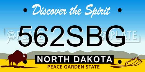 562SBG North Dakota License Plate