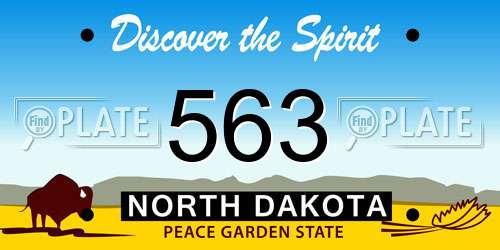 563 North Dakota License Plate