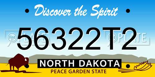 56322T2 North Dakota License Plate