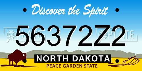 56372Z2 North Dakota License Plate