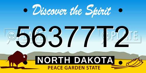 56377T2 North Dakota License Plate