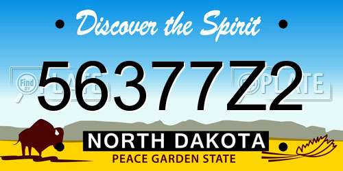 56377Z2 North Dakota License Plate