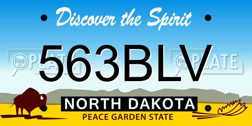 563BLV North Dakota License Plate