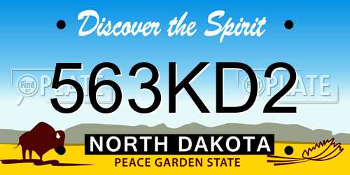 563KD2 North Dakota License Plate
