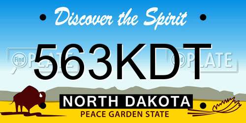 563KDT North Dakota License Plate