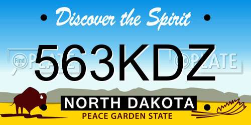 563KDZ North Dakota License Plate