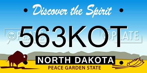 563KOT North Dakota License Plate