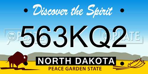 563KQ2 North Dakota License Plate