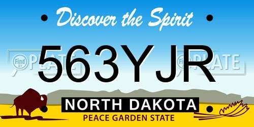 563YJR North Dakota License Plate