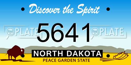 5641 North Dakota License Plate