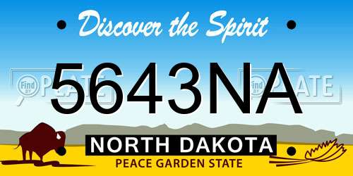 5643NA North Dakota License Plate