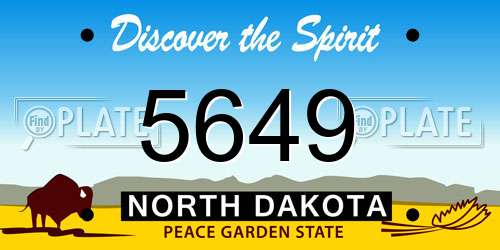 5649 North Dakota License Plate