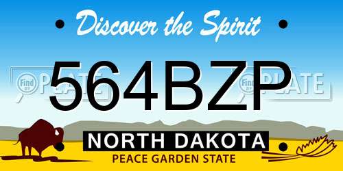 564BZP North Dakota License Plate