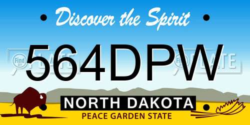 564DPW North Dakota License Plate