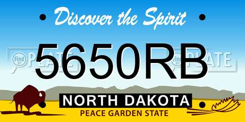 5650RB North Dakota License Plate