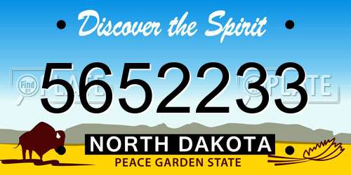 5652233 North Dakota License Plate