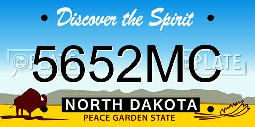 5652MC North Dakota License Plate