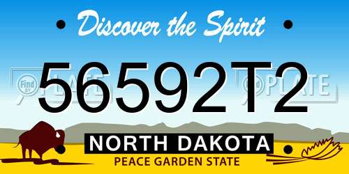 56592T2 North Dakota License Plate