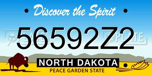 56592Z2 North Dakota License Plate