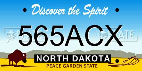 565ACX North Dakota License Plate