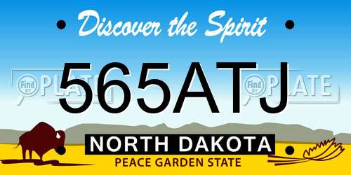 565ATJ North Dakota License Plate
