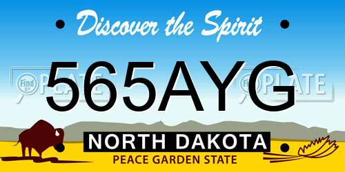 565AYG North Dakota License Plate