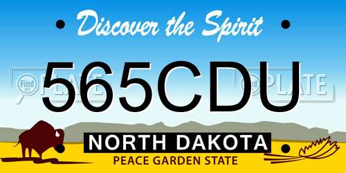 565CDU North Dakota License Plate