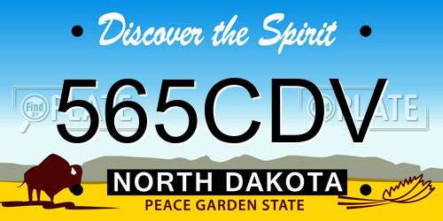 565CDV North Dakota License Plate
