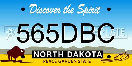 565DBC North Dakota License Plate
