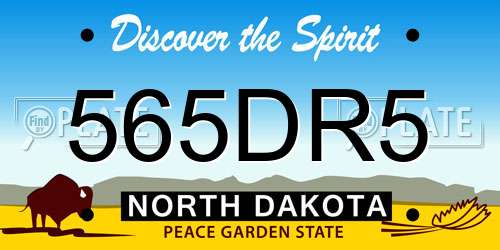 565DR5 North Dakota License Plate
