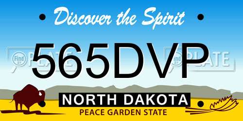 565DVP North Dakota License Plate