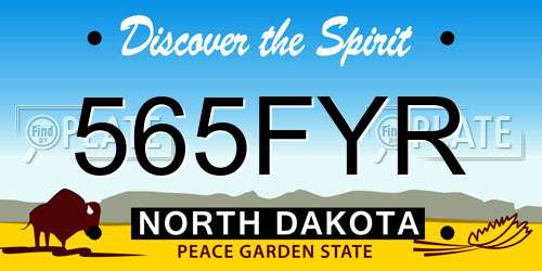 565FYR North Dakota License Plate